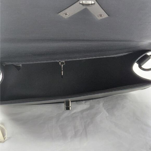 Valentino Orlandi Women Crossbody Bag Black Quilted Vegan Leather Handbag Purse - Picture 10 of 15